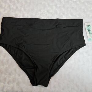 Black High Waist Swim Bottoms Size 1x Freshwater 16W -18W